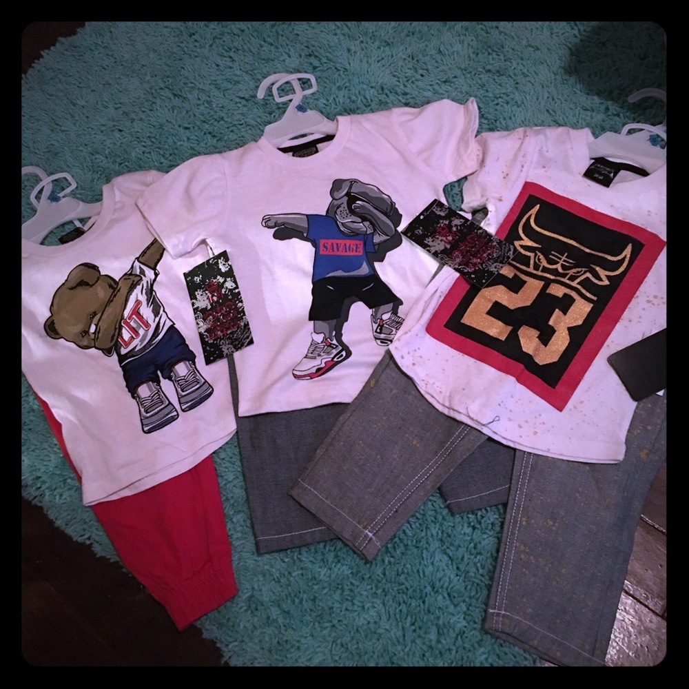 3 brand new baby boy outfits